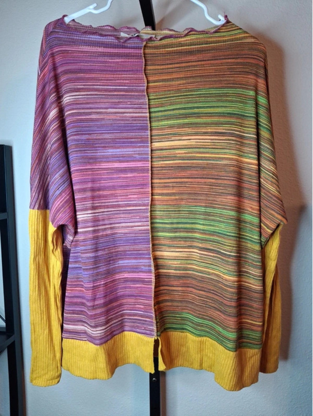 Haptics Women's colorful colorblock Long Sleeve Top size M
